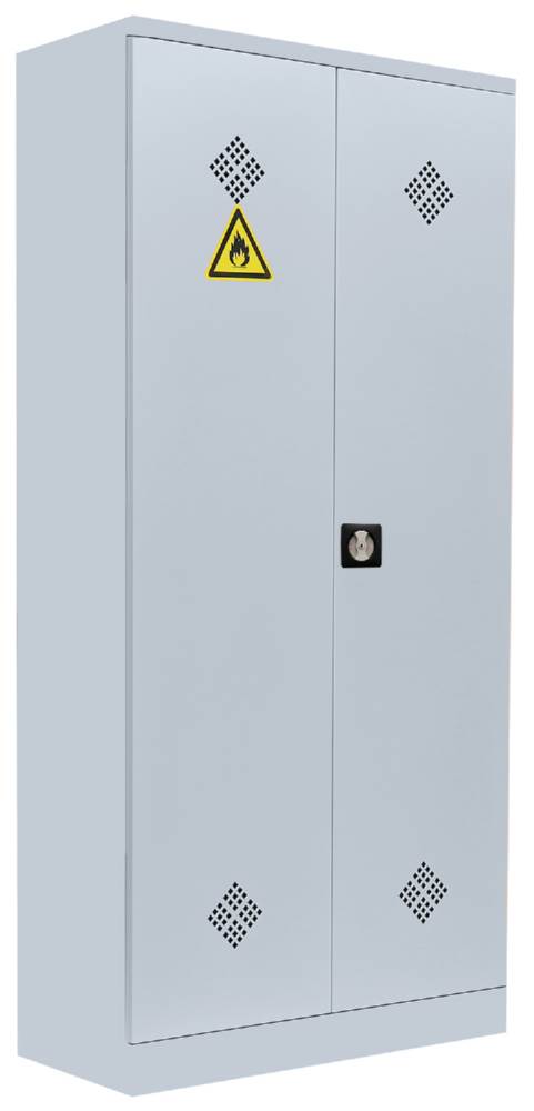 Produktbild Lüllmann Umweltschrank 2 Türen 4 Wannenböden 1950 x 916 x 422 mm in lichtgrau