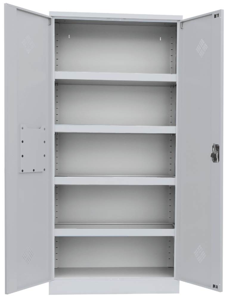 Produktbild Lüllmann Umweltschrank 2 Türen 4 Wannenböden 1950 x 916 x 422 mm in lichtgrau bild 3