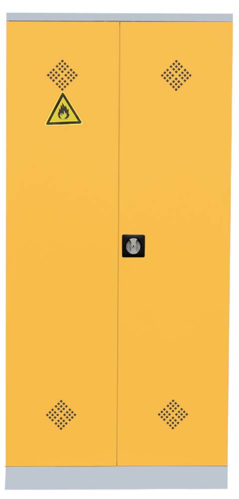 Produktbild Lüllmann Umweltschrank 2 Türen 4 Wannenböden 1950 x 916 x 422 mm lichtgrau mit rapsgelb bild 2