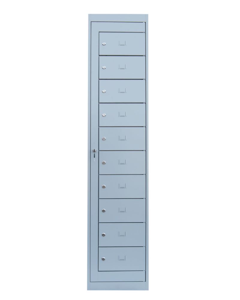 Produktbild Lüllmann Verteilerschrank 1 Abteil 10 Fächer 1800 x 400 x 500 mm lichtgrau