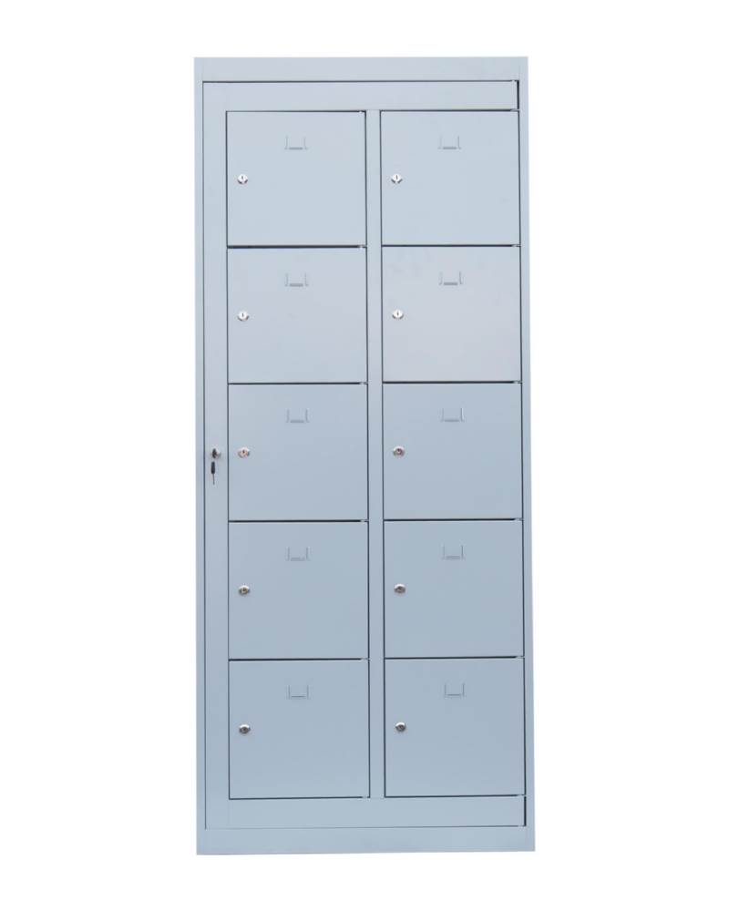 Produktbild Lüllmann Verteilerschrank 2 Abteile 10 Fächer 1800 x 740 x 500 mm in lichtgrau bild 3