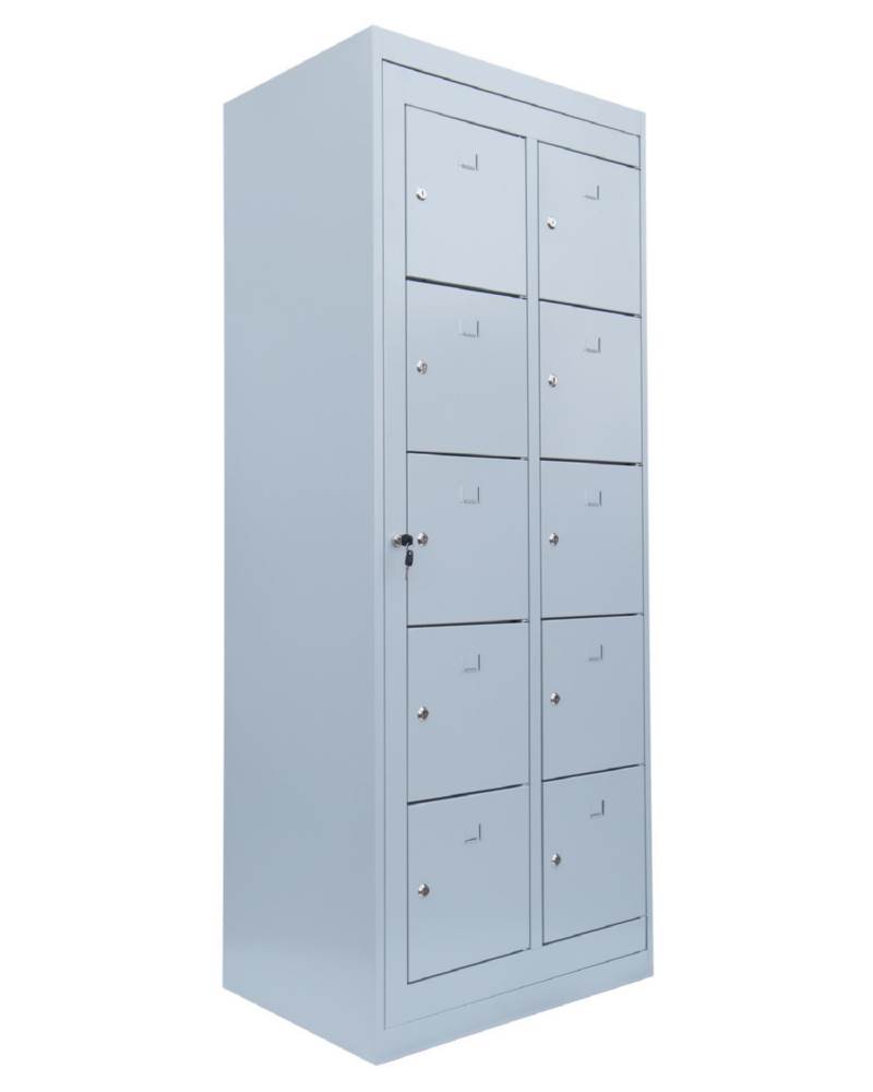 Produktbild Lüllmann Verteilerschrank 2 Abteile 10 Fächer 1800 x 740 x 500 mm in lichtgrau bild 4