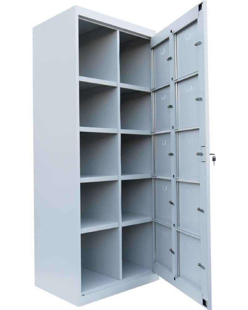 Produktbild Lüllmann Verteilerschrank 2 Abteile 10 Fächer 1800 x 740 x 500 mm in lichtgrau bild 5