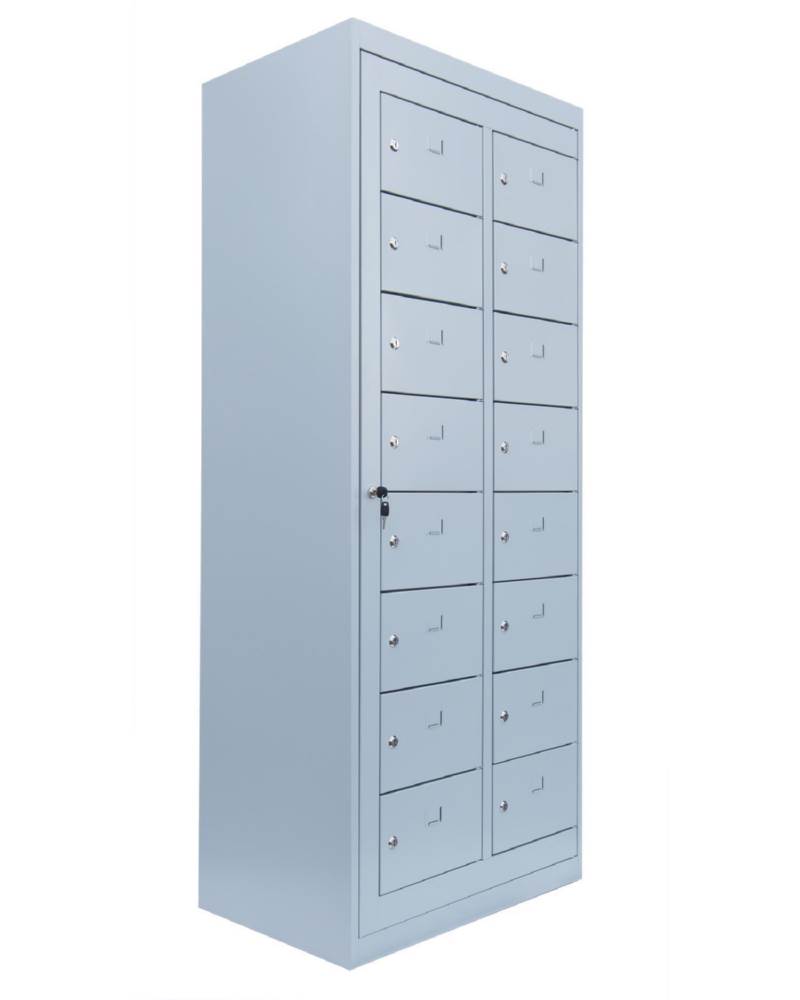 Produktbild Lüllmann Verteilerschrank 2 Abteile 16 Fächer 1800 x 740 x 500 mm in lichtgrau bild 2