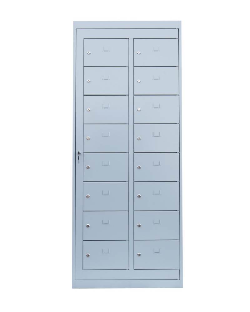 Produktbild Lüllmann Verteilerschrank 2 Abteile 16 Fächer 1800 x 740 x 500 mm in lichtgrau bild 3