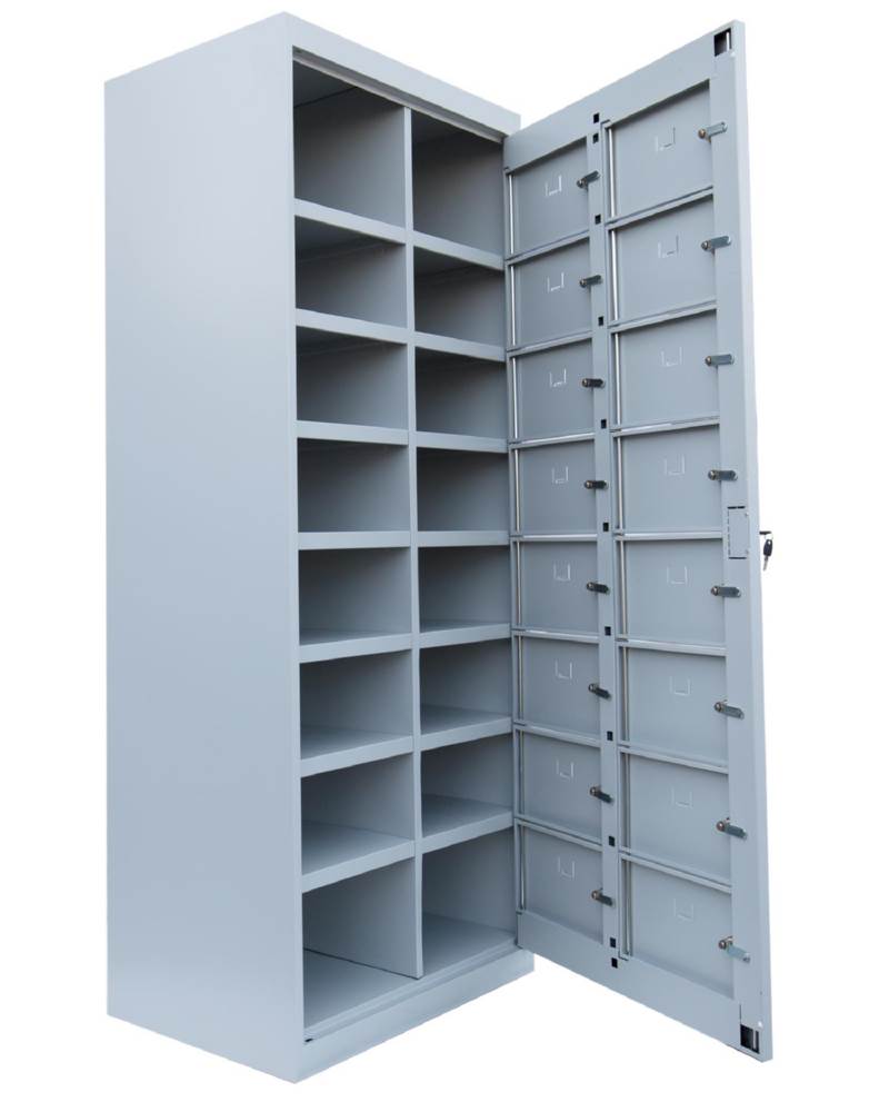 Produktbild Lüllmann Verteilerschrank 2 Abteile 16 Fächer 1800 x 740 x 500 mm in lichtgrau bild 4