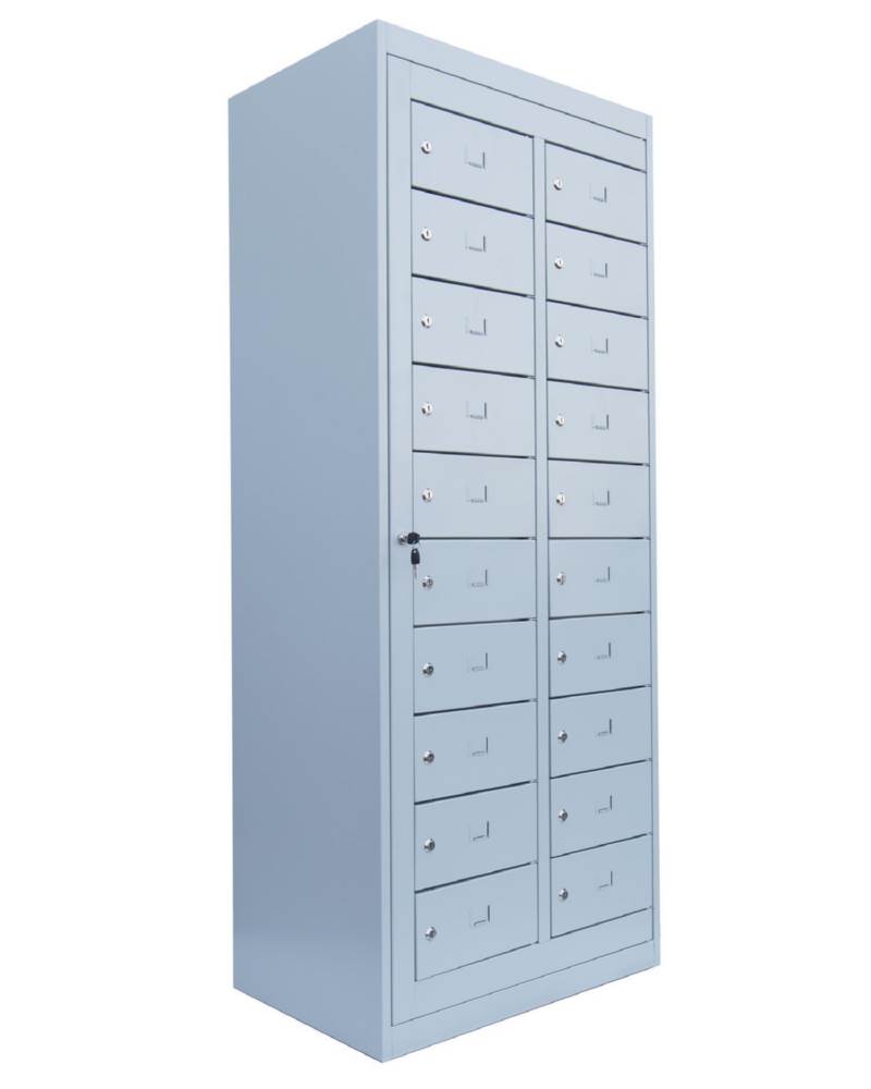 Produktbild Lüllmann Verteilerschrank 2 Abteile 20 Fächer 1800 x 740 x 500 mm in lichtgrau bild 2