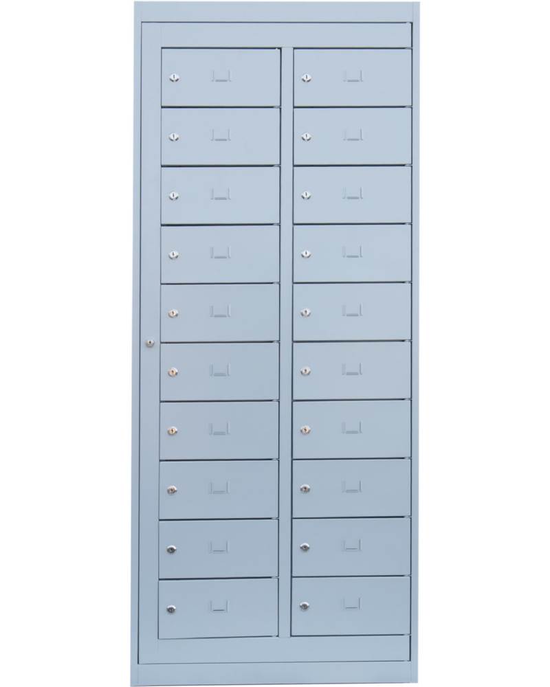 Produktbild Lüllmann Verteilerschrank 2 Abteile 20 Fächer 1800 x 740 x 500 mm in lichtgrau