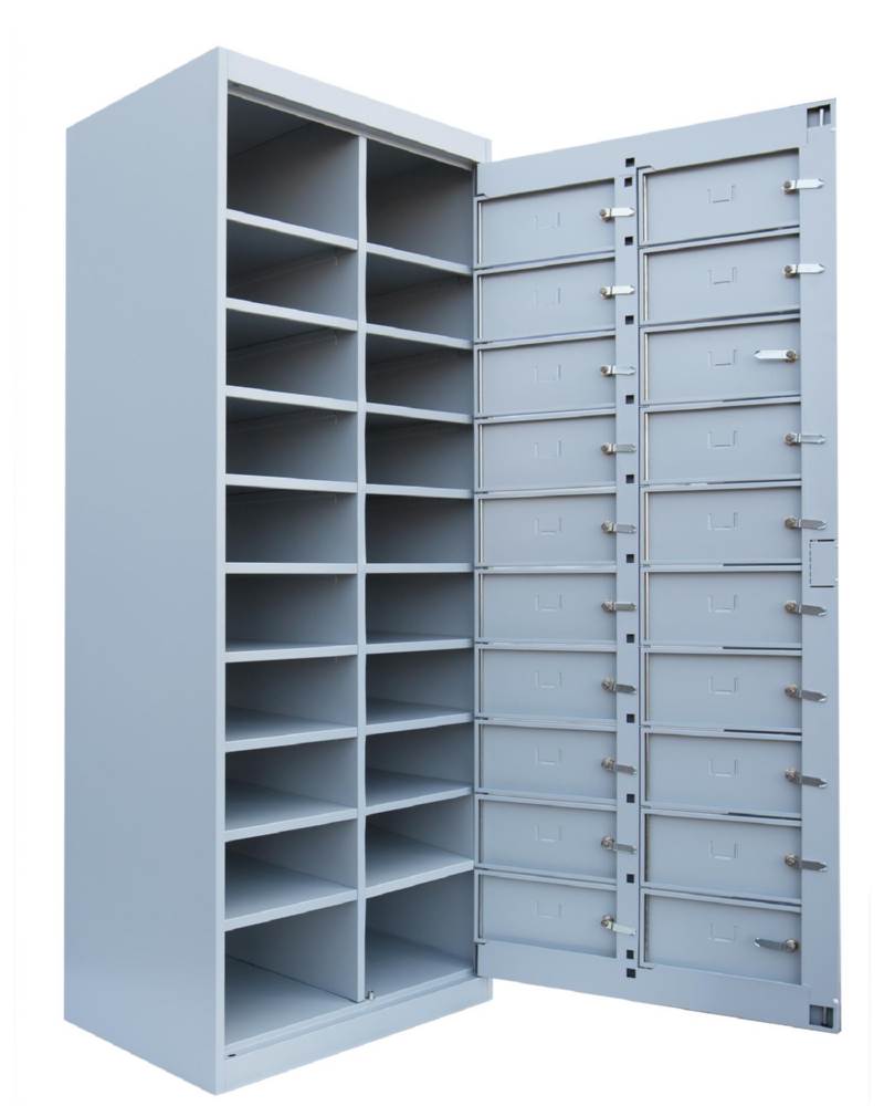 Produktbild Lüllmann Verteilerschrank 2 Abteile 20 Fächer 1800 x 740 x 500 mm in lichtgrau bild 4