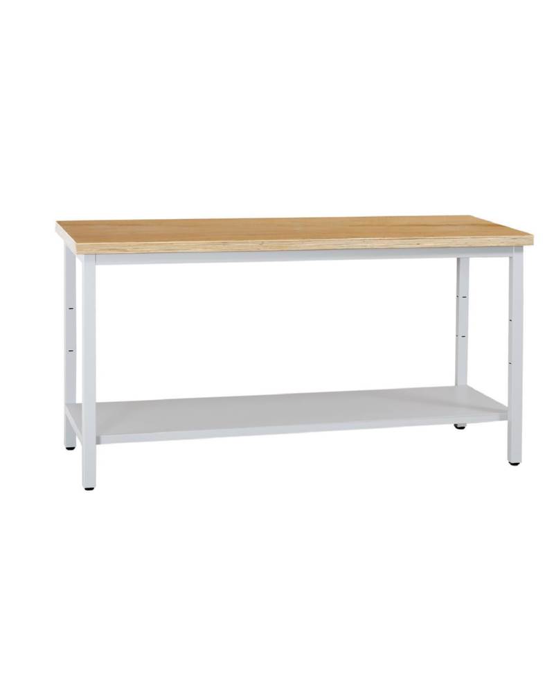 Produktbild Lüllmann Arbeitstisch Werkbank mit Zwischenboden 840 x 1600 x 600 mm in lichtgrau