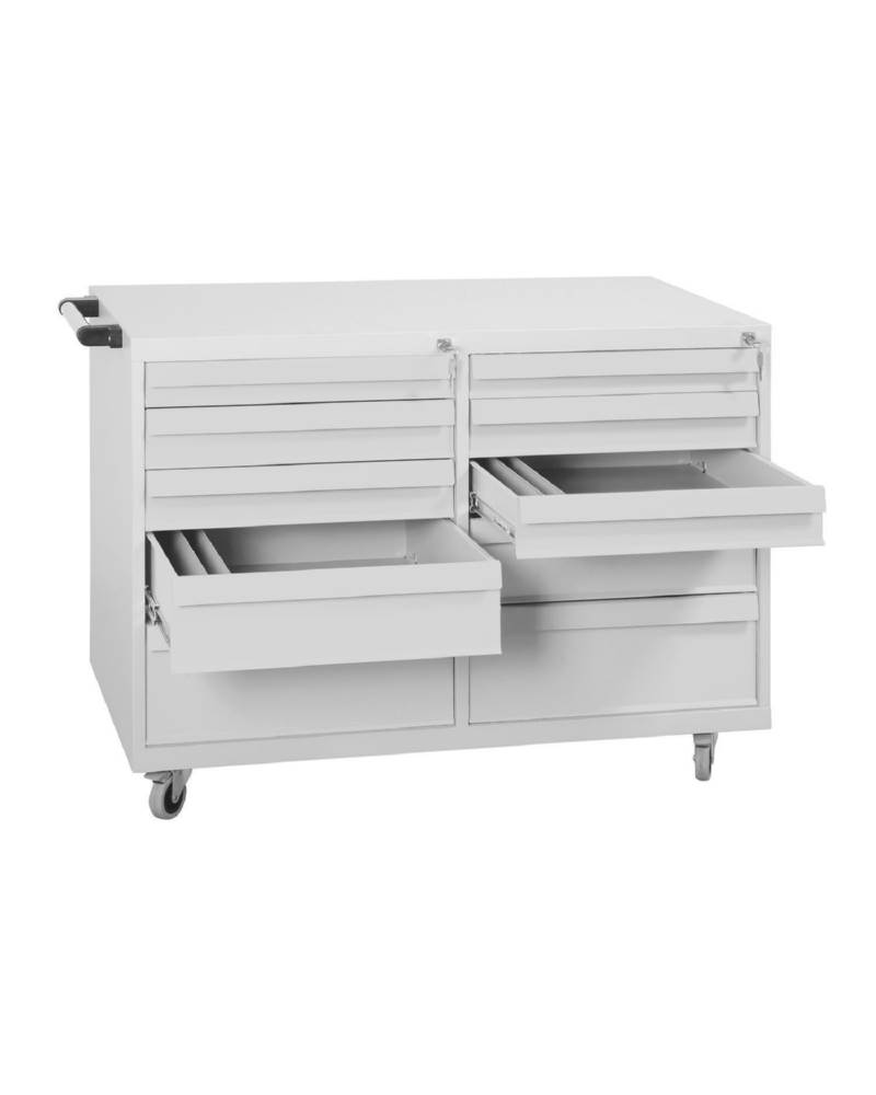 Produktbild Lüllmann Werkstattwagen 10 Schubladen 840 x 1090 x 600 mm in lichtgrau