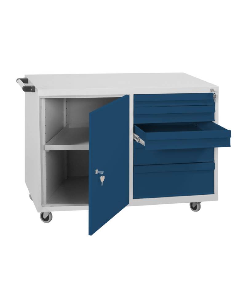 Produktbild Lüllmann Werkstattwagen 5 Schubladen Flügeltür 840 x 1090 x 600 mm