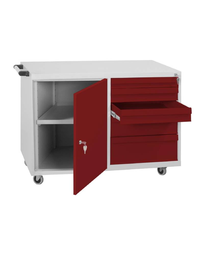 Produktbild Lüllmann Werkstattwagen 5 Schubladen rechts Flügeltür links 840 x 1090 x 600 mm
