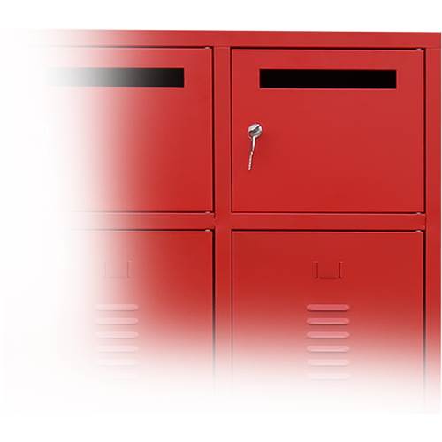 Produktbild Lüllmann Wertfachtür mit Einwurfschlitz für Feuerwehrschrank RAL 3000 Feuerrot