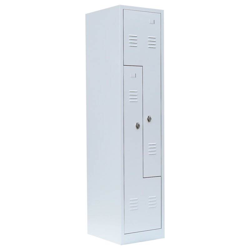 Produktbild Lüllmann Z Garderobenschrank 2 Abteile 1800 x 415 x 500 mm in lichtgrau