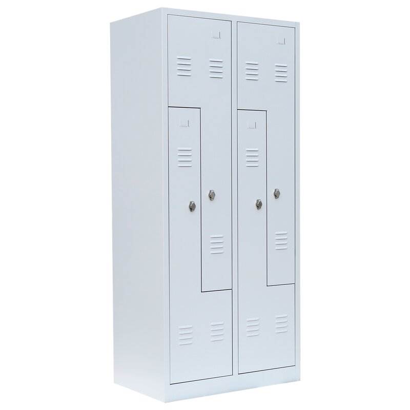 Produktbild Lüllmann Z Garderobenschrank 4 Abteile 1800 x 800 x 500 mm in lichtgrau