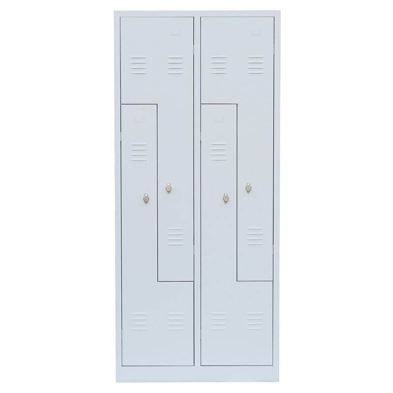 Produktbild Lüllmann Z Garderobenschrank 4 Abteile 1800 x 800 x 500 mm in lichtgrau bild 2