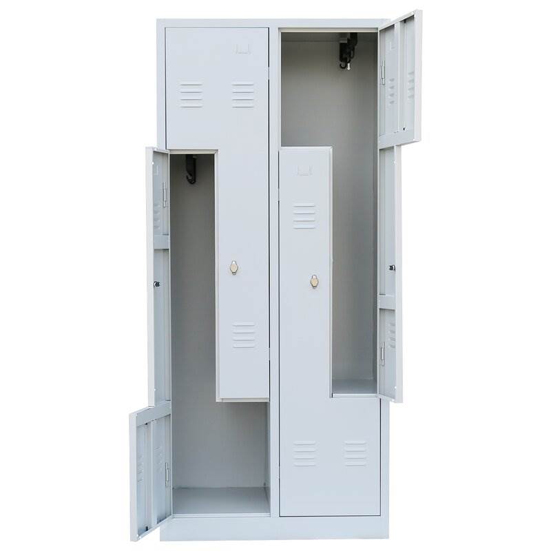 Produktbild Lüllmann Z Garderobenschrank 4 Abteile 1800 x 800 x 500 mm in lichtgrau bild 3