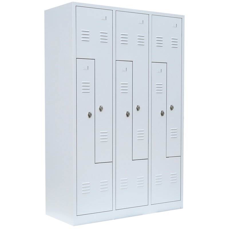 Produktbild Lüllmann Z Garderobenschrank 6 Abteile 1800 x 1185 x 500 mm in lichtgrau