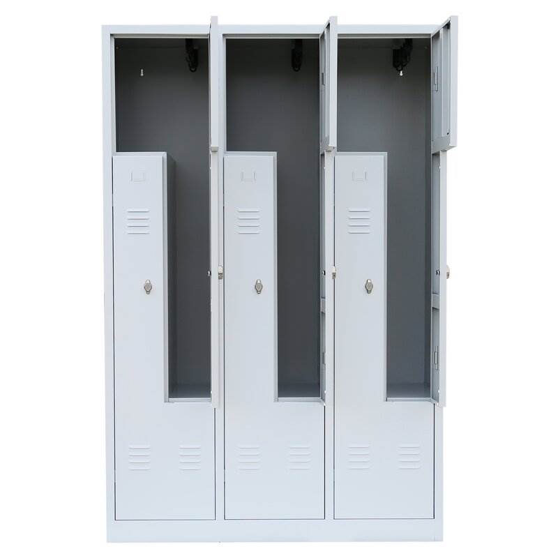 Produktbild Lüllmann Z Garderobenschrank 6 Abteile 1800 x 1185 x 500 mm in lichtgrau bild 3