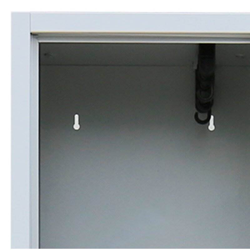 Produktbild Lüllmann Z Garderobenschrank 2 Abteile 1800 x 415 x 500 mm lichtgrau mit feuerrot bild 4