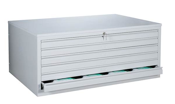 Produktbild Lüllmann Zeichnungsschrank 6 Schubladen 605 x 1135 x 835 mm in lichtgrau