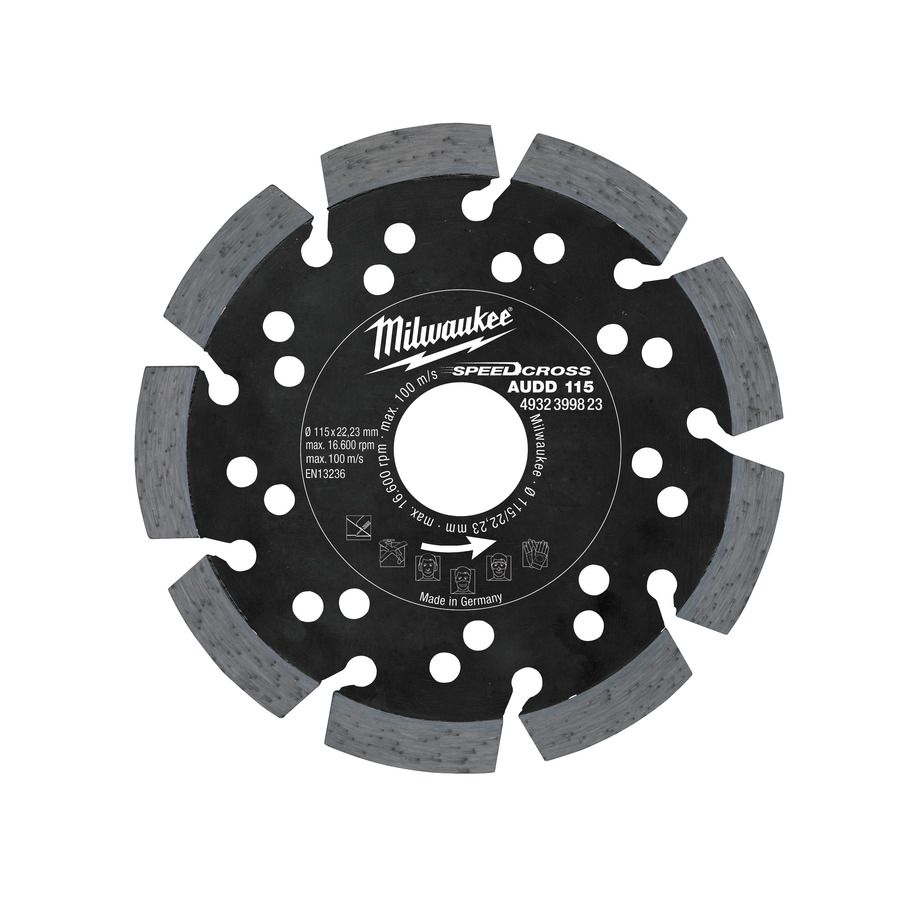 Produktbild Milwaukee für abrasive Materialien Speedcross Diamanttrennscheibe AUDD 115mm