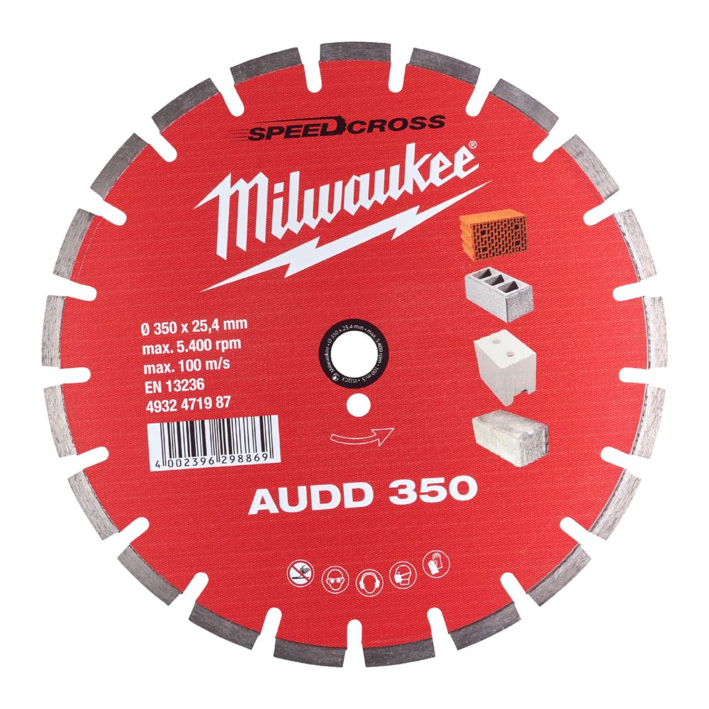 Produktbild Milwaukee Diamanttrennscheibe Speedcross AUDD 350 mm für abrasive Materialien