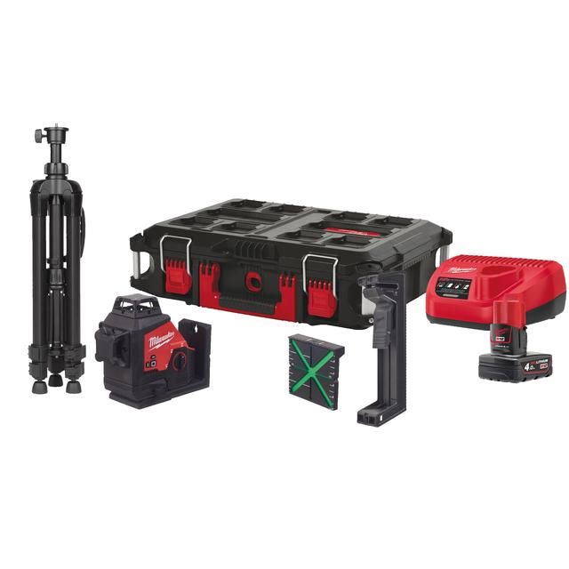 Produktbild Milwaukee M123PLSKIT-401P M12 Akku-Kreuzlinienlaser 3 x 360 Grad Kit