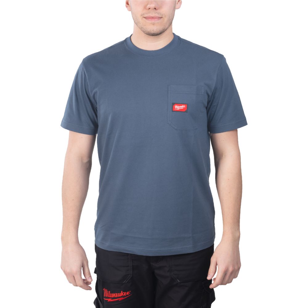 Produktbild Milwaukee Elektrowerkzeuge Arbeits T-Shirt in blau mit UV-Schutz WTSSBLU-M bild 1