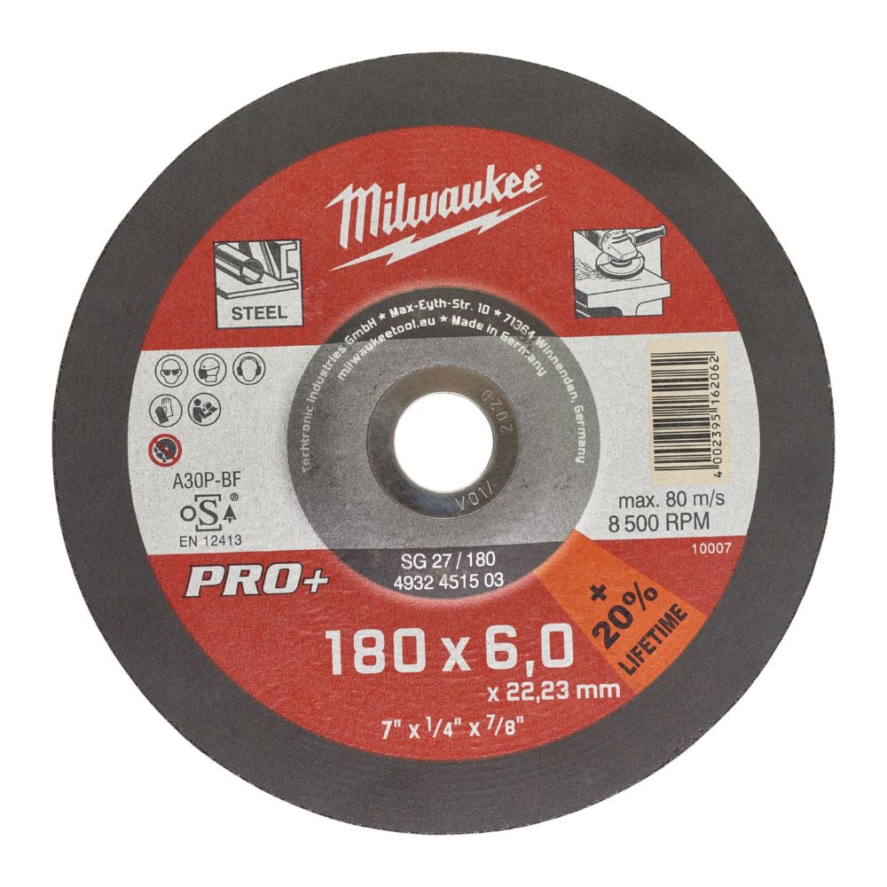 Produktbild Milwaukee Schruppscheibe PRO 180 mm SG27 6 mm gekröpft