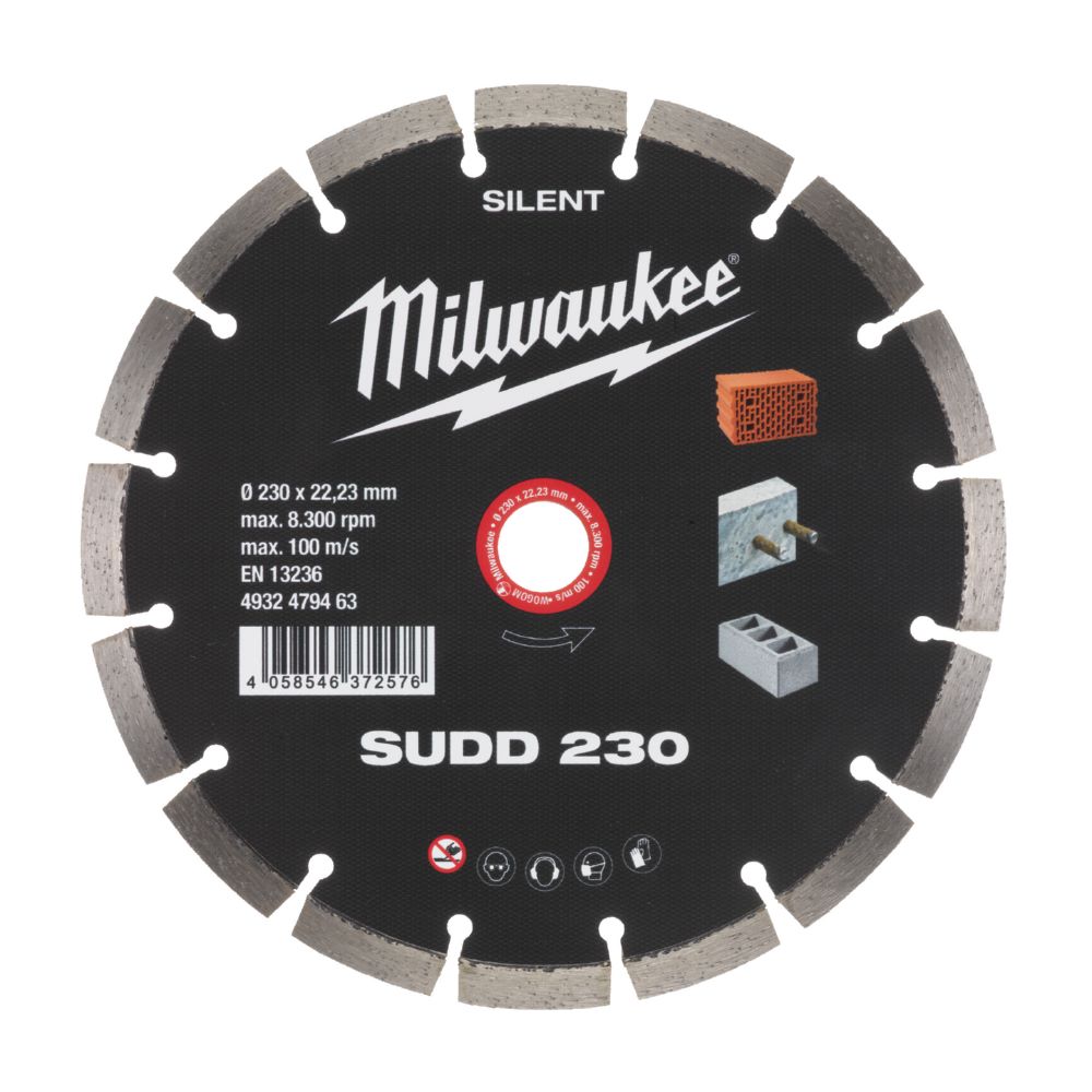 Produktbild Milwaukee für harte Materialien Diamanttrennscheibe Silent SUDD 230 mm