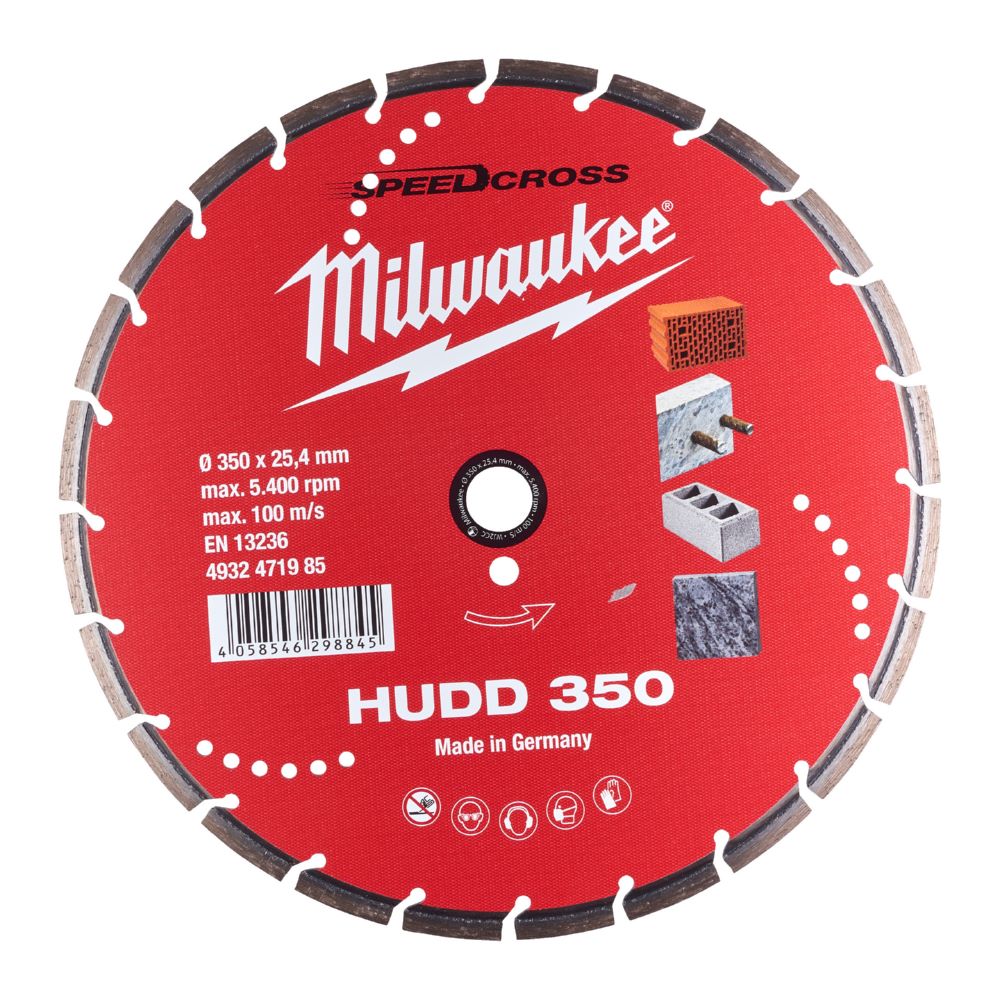 Produktbild Milwaukee Diamanttrennscheibe Speedcross HUDD 350 mm für harte Materialien