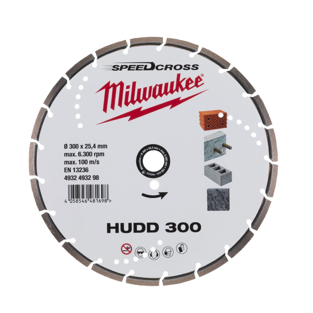Produktbild Milwaukee Elektrowerkzeuge Speedcross Diamanttrennscheibe HUDD 300 mm für harte Materialien