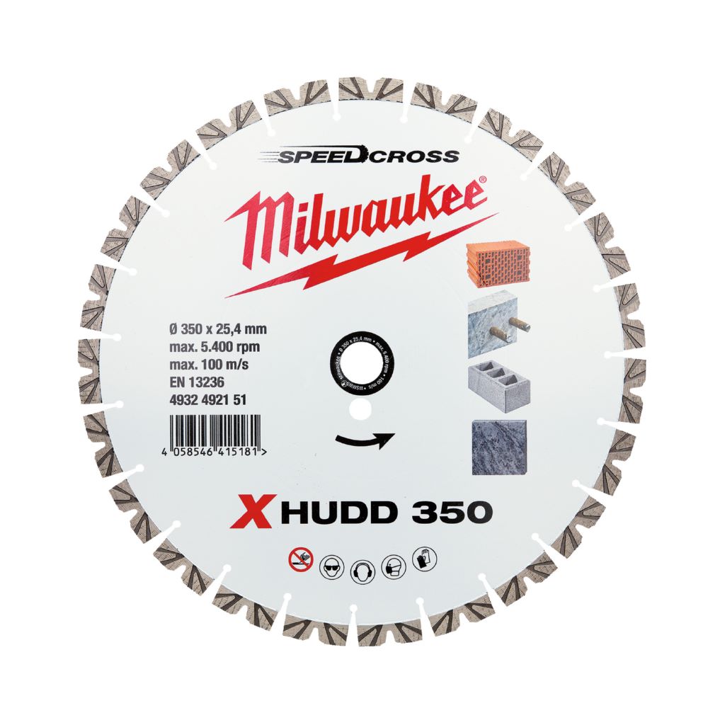 Produktbild Milwaukee Elektrowerkzeuge Speedcross Diamanttrennscheibe XHUDD 350 mm für harte Materialien