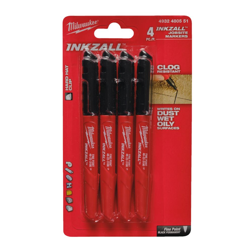 Produktbild Milwaukee INKZALL Permanentmarker Set 4 teilig