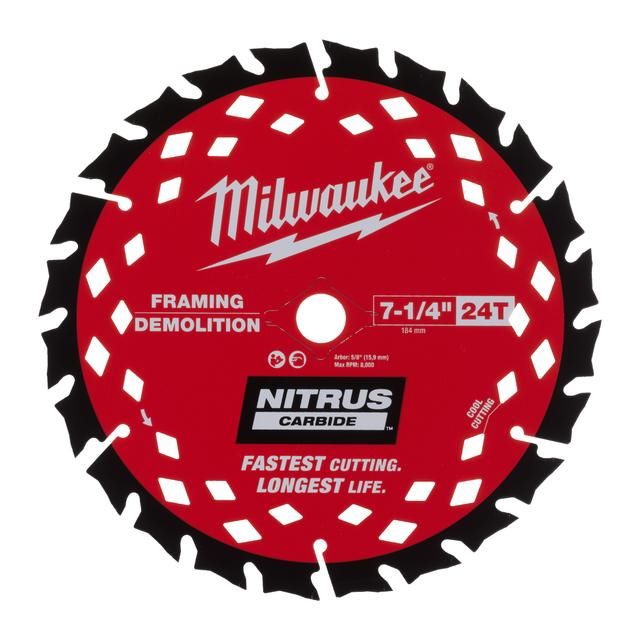 Produktbild Milwaukee Kreissägeblatt Nitrus Holz für Handkreissägen 190/30 mm Z24 Wechselzahn