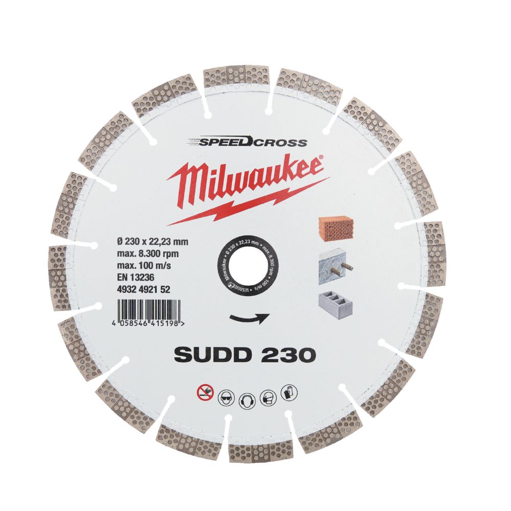 Produktbild Milwaukee Elektrowerkzeuge Speedcross Diamanttrennscheibe SUDD 230 mm für harten Materialien