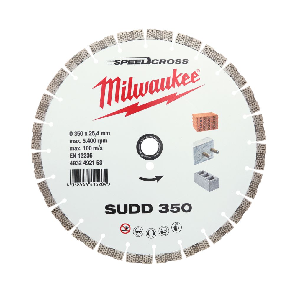 Produktbild Milwaukee Elektrowerkzeuge Speedcross Diamanttrennscheibe SUDD 350 mm für harten Materialien