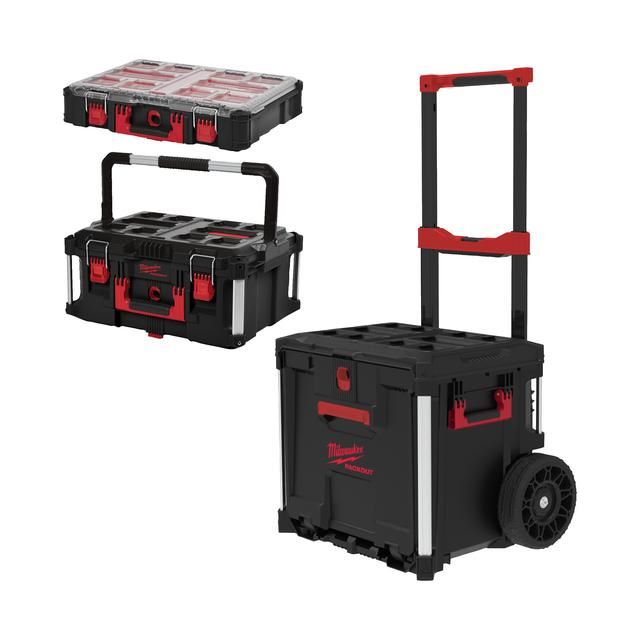 Produktbild Milwaukee PACKOUT Starter Set 3 PACKOUT Trolley Koffer mit Schublade