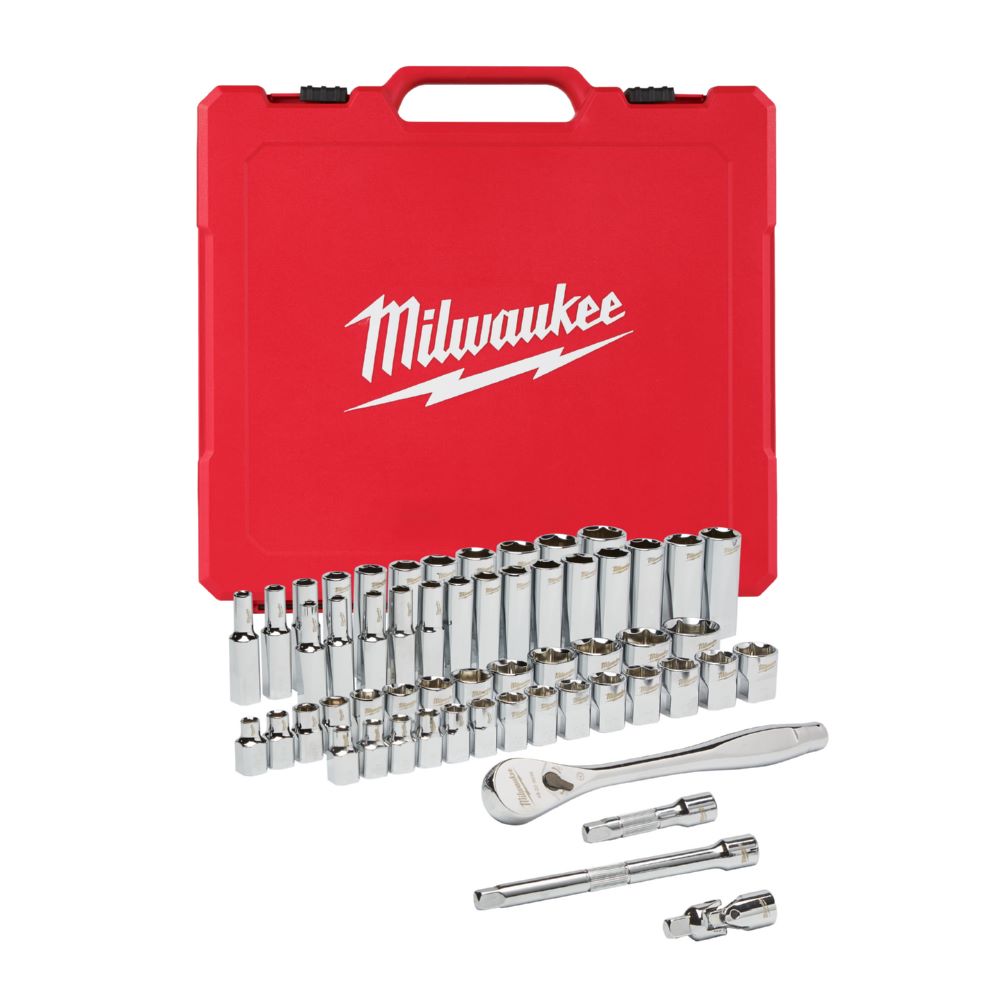 Produktbild Milwaukee Ratschen und Nusssatz 3/8 Zoll imperial und metrisch 56 Teile
