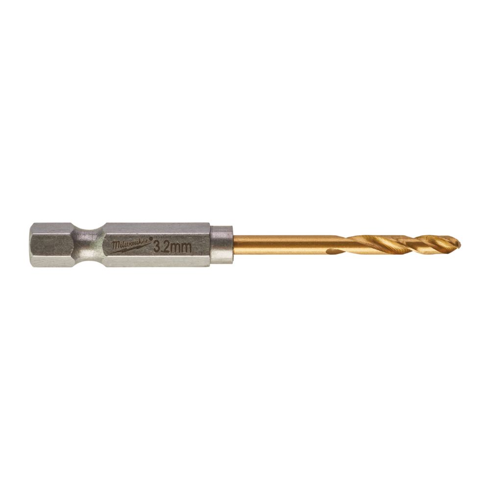 Produktbild Milwaukee Metallbohrer SHOCKWAVE HSS-G RED HEX Titan 1/4 Zoll 3,2 x 66,5 mm