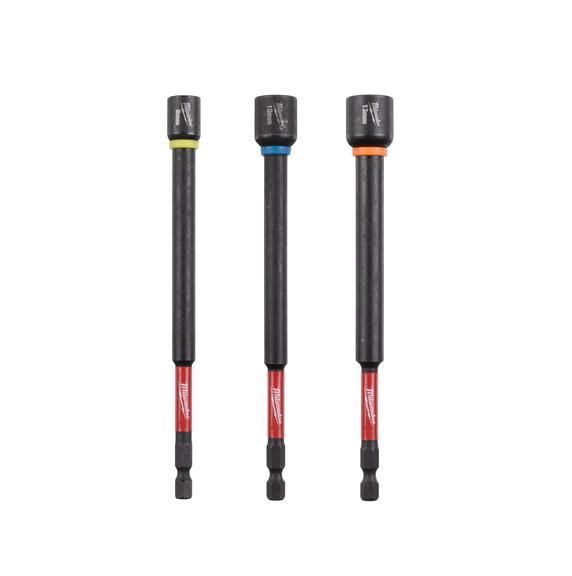 Produktbild Milwaukee SHOCKWAVE Steckschlüssel 1/4 Zoll Set lang 3-teilig 8,0/10/13 x 150 mm