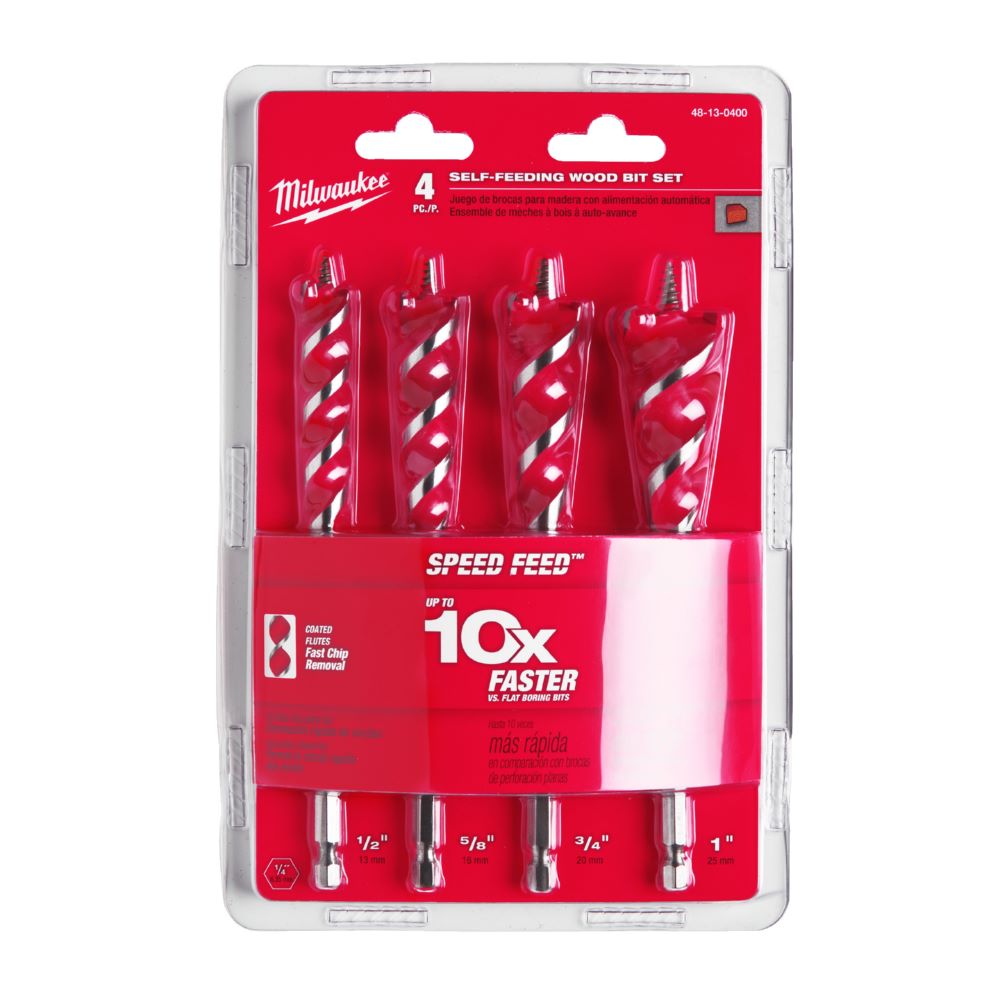 Produktbild Milwaukee SPEED FEED Holzbohrer Set 4 teilig