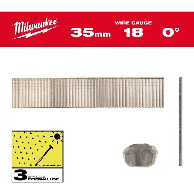 Produktbild Stauchkopf Nägel 18 Gauge für M18CN18GS 1,05 x 1,25 x 35 mm Edelstahl 0 Grad bild 2