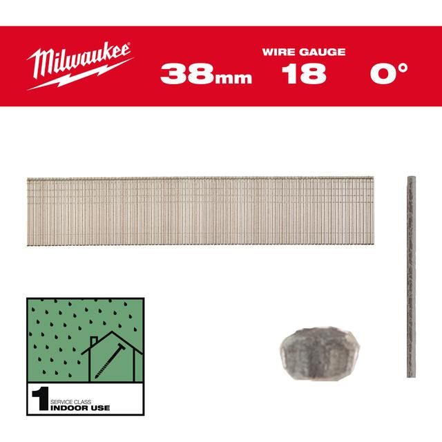 Produktbild Milwaukee Stauchkopf Nägel 18 Gauge für M18CN18GS 1,05 x 1,25 x 38 mm verzinkt