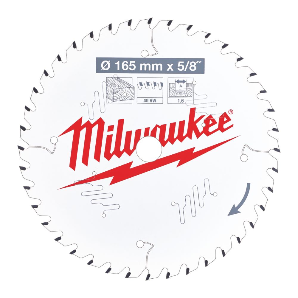 Produktbild Milwaukee Kreissägeblatt für Holz Wechselzahn 165/15,87 mm 40 Zähne