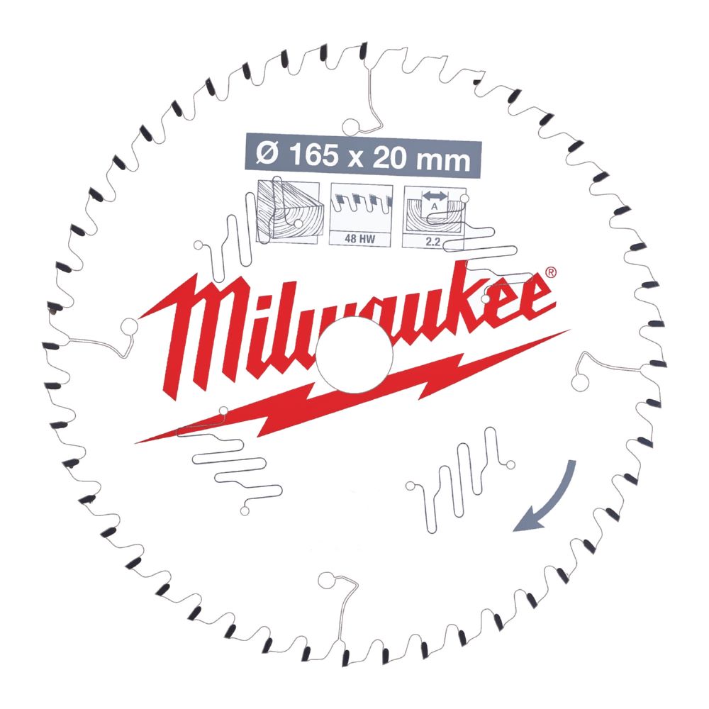 Produktbild Milwaukee Kreissägeblatt für Holz Wechselzahn 165/20 mm 48 Zähne