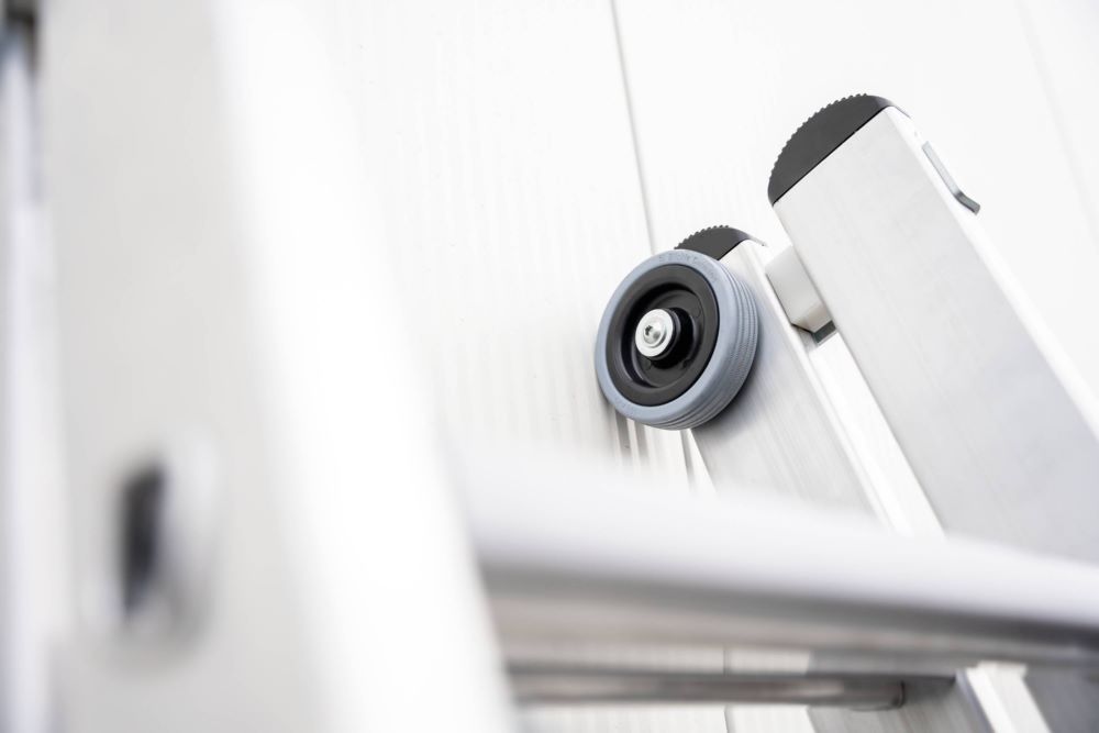 Produktbild Munk Stufen Seilzugleiter 2x12 Stufen 6420 mm 2 teilig mit nivello Traverse bild 8