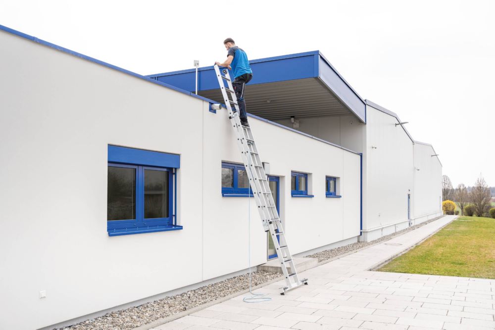 Produktbild Munk Stufen Seilzugleiter 2x12 Stufen 6420 mm 2 teilig mit nivello Traverse bild 7